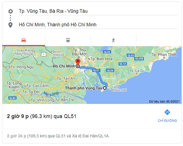 Từ Vũng Tàu đi Sài Gòn TP.HCM bao nhiêu km, mất bao nhiêu tiếng