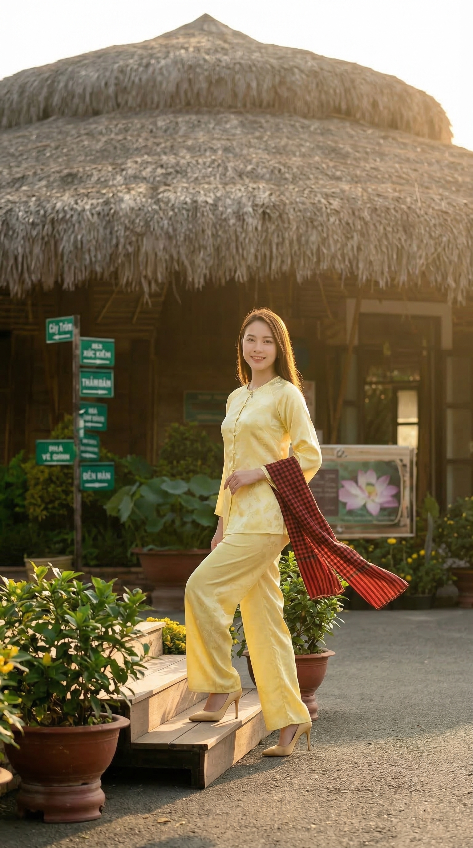 Không gian nghỉ ngơi mái lá truyền thống tại Tràm Chim