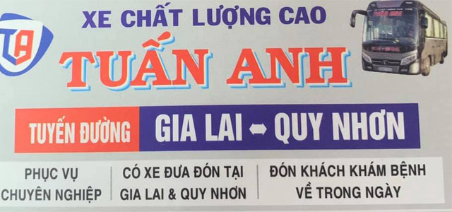 Xe Tuấn Anh Bình Định đi Gia Lai (Pleiku, Ayun Pa, An Khê, Chư Sê, KBang, Krông Pa) 