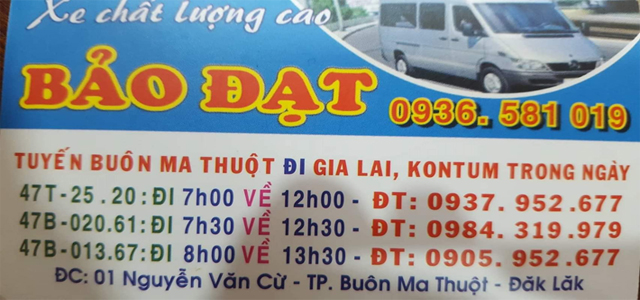 Gửi hàng nhà xe Bảo Đạt