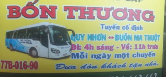 Xe Bốn Thương Bình Định đi Đắk Lắk