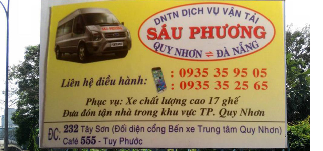 Xe CLC Sáu Phương Bình Định đi Đà Nẵng (Hải Châu, Cẩm Lệ, Sơn Trà, Thanh Khê)