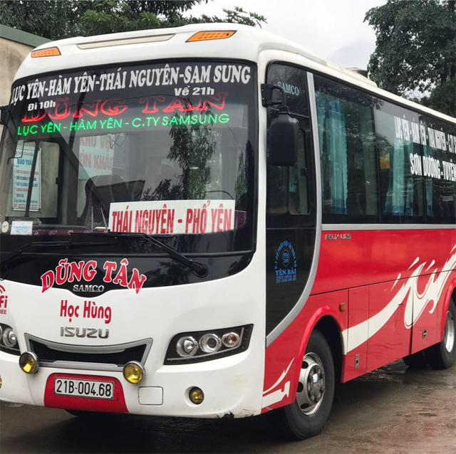 Xe Dũng Tân từ Yên Bái đi Thái Nguyên (Phổ Yên, Sam Sung)