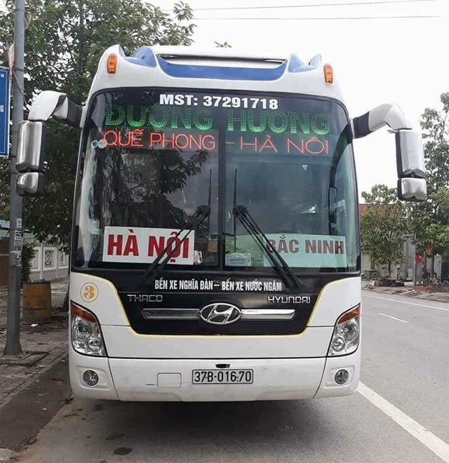 Xe Đương Hương từ Hà Nội đi Nghệ An (Quế Phong, Quỳ Châu, Quỳ Hợp, Nghĩa Đàn, Quỳnh Lưu)