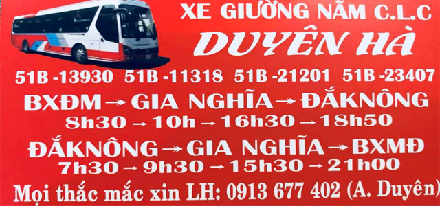 Hình ảnh xe Duyên Hà tuyến Đắk Nông - Sài Gòn