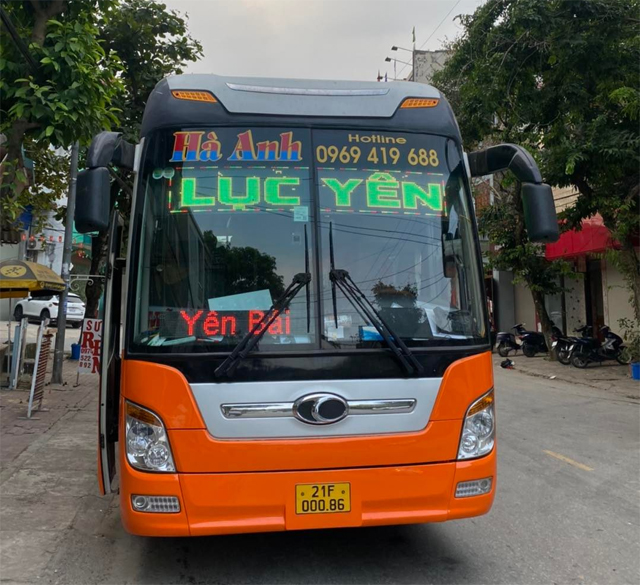Xe Hà Anh từ Bắc Giang đi Yên Bái (Lục Yên, Khánh Hoà, QL70, TP Yên Bái)
