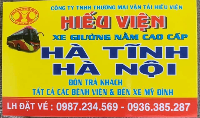Xe Hiếu Viện từ Hà Tĩnh đi Hà Nội