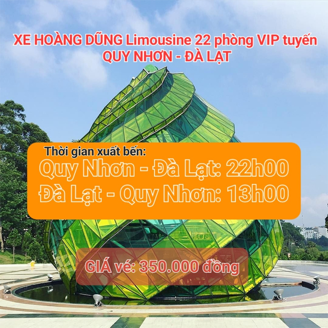 Xe Hoàng Dũng Quy Nhơn Đà Lạt: Số điện thoại, giá vé, lịch trình