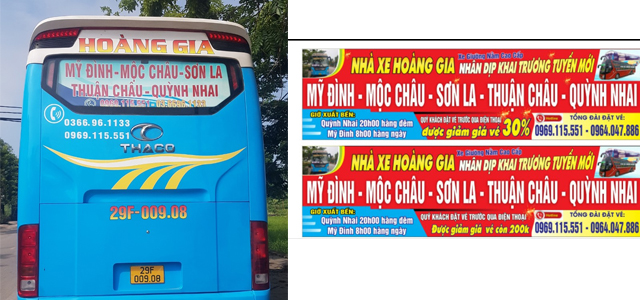 Xe Hoàng Gia từ Sơn La đi Hà Nội (Giáp Bát, Mỹ Đình, Yên Nghĩa, Xuân Mai)