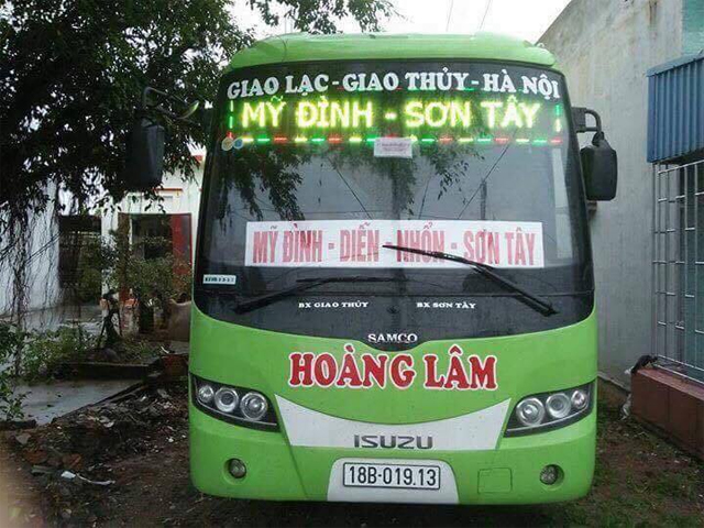 Xe Hoàng Lâm từ Nam Định đi Hà Nội (Mỹ Đình, Diễn, Nhổn, Sơn Tây)