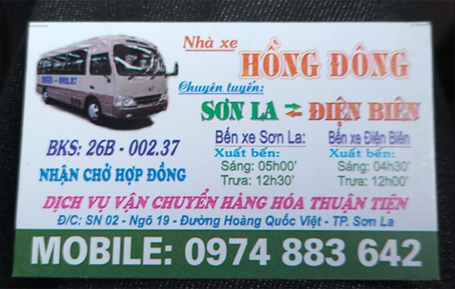 Xe Hồng Đông từ Sơn La đi Điện Biên