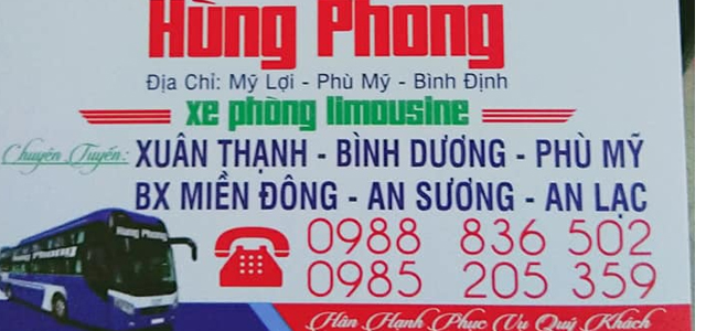 Hình ảnh xe Hùng Phong tuyến Bình Định - Sài Gòn