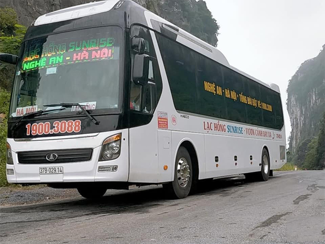 Xe Lạc Hồng từ Hà Nội đi Nghệ An (Con Cuông, Anh Sơn, Đô Lương, Yên Thành, Diễn Châu, Quỳnh Lưu)