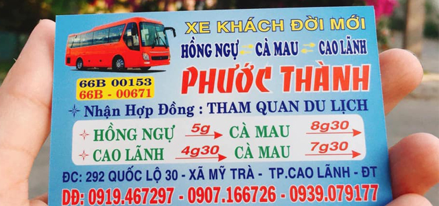 Xe Phước Thành Đồng Tháp đi Cà Mau