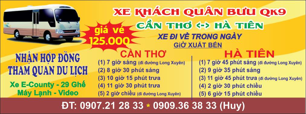 Xe Quân Bưu Tuyến Cần Thơ đi Kiên Giang Xe Quân Bưu Tuyến Cần Thơ đi Kiên Giang