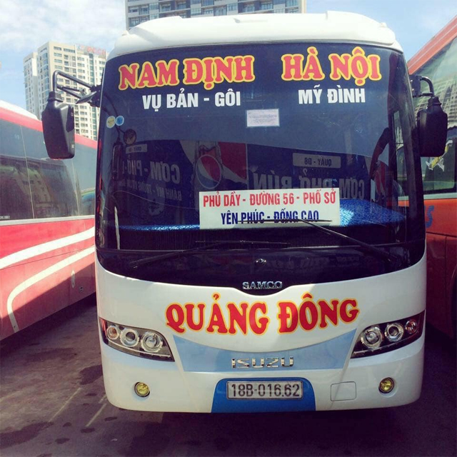 Xe Quảng Đông từ Hà Nội đi Nam Định (Vụ Bản, Gôi, Phủ Dầy, Phố Sở, Yên Phúc, Đống Cao)