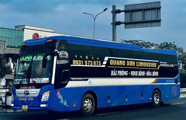 Xe Quang Sơn từ Hòa Bình đi Hải Phòng (Niệm Nghĩa, Thượng Lý, Visip, Phà Rừng)
