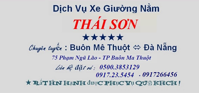 Xe Thái Sơn Buôn Mê Thuột đi Đà Nẵng