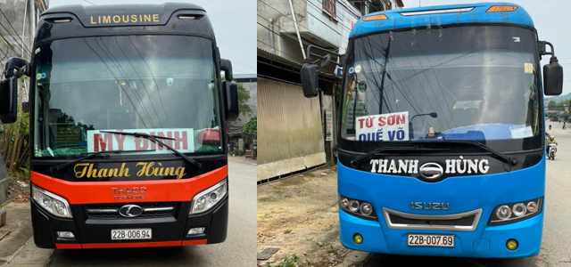 Xe Thanh Hùng từ Tuyên Quang đi Hà Nội (Mỹ Đình, Giáp Bát, Gia Lâm)