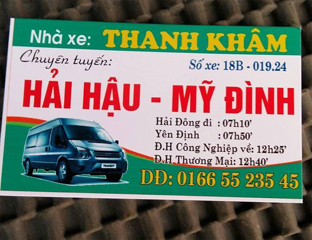 Xe Thanh Khâm từ Hà Nội đi Nam Định (Hải Giang Hải Hậu, Yên Định, Lạc Quần, Cồn, Cổ Lễ)