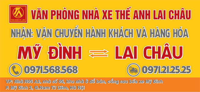 Xe Thế Anh từ Lai Châu đi bến xe Mỹ Đình Hà Nội