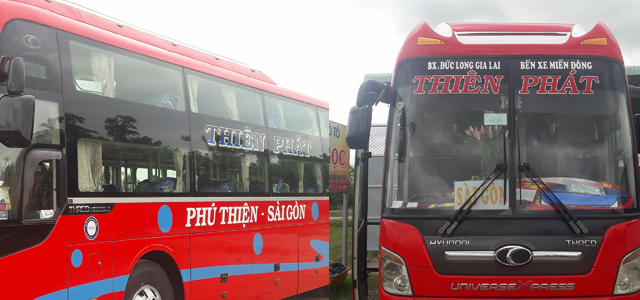 Xe Thiên Phát từ Gia Lai đi Sài Gòn (bến xe Miền Đông, An Sương, Ngã Tư Ga, Suối Tiên)