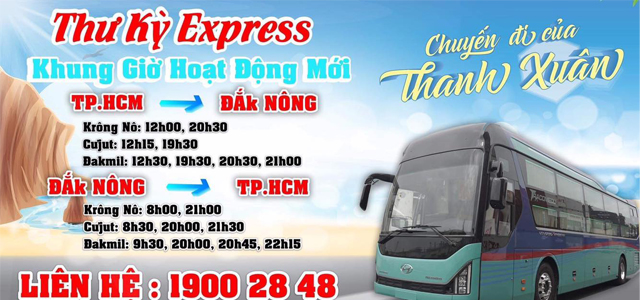 Xe Thư Kỳ Đắk Nông đi Sài Gòn