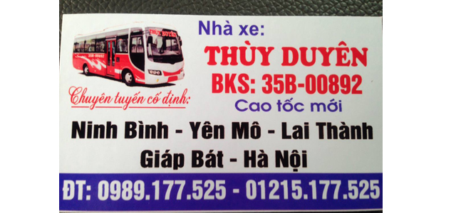 Xe Thùy Duyên Ninh Bình - Bắc Giang