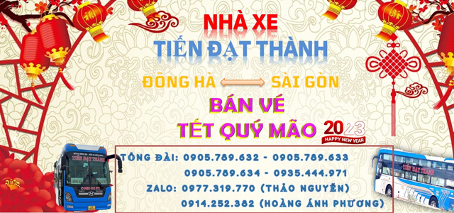 Xe Tiến Đạt Thành từ Sài Gòn Tp.HCM đi Đông Hà Quảng Trị