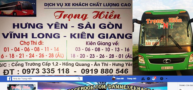Xe Trọng Hiền Kiên Giang đi Hưng Yên (Mỹ Hào, Yên Mỹ, Văn Giang, Ân Thi)