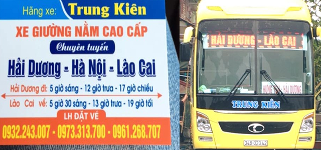 Xe Trung Kiên từ Hải Dương đi Sapa Lào Cai