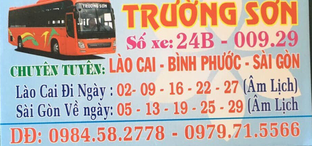 Xe Trường Sơn Sài Gòn TPHCM đi Lào Cai (Sa Pa, Mường Khương, Si Ma Cai, Bảo Yên, Bảo Thắng)