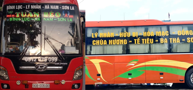 Xe Tuấn Béo từ Sơn La đi Hà Nam (Ba Sao, Phủ Lý, Chợ Chủ, Lý Nhân)