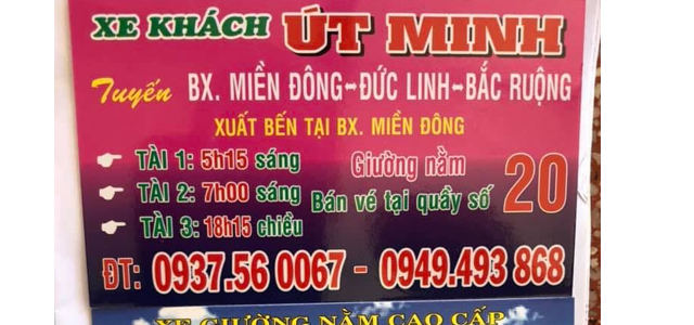 Hình ảnh xe Út Minh tuyến Bình Thuận - Bến xe Miền Đông