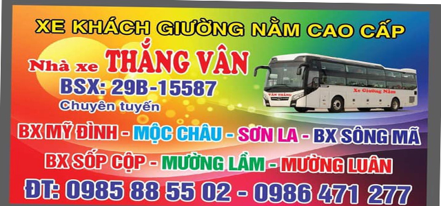 Xe Vân Thắng từ Sơn La đi Hà Nội (bến xe Mỹ Đình, Yên Nghĩa)