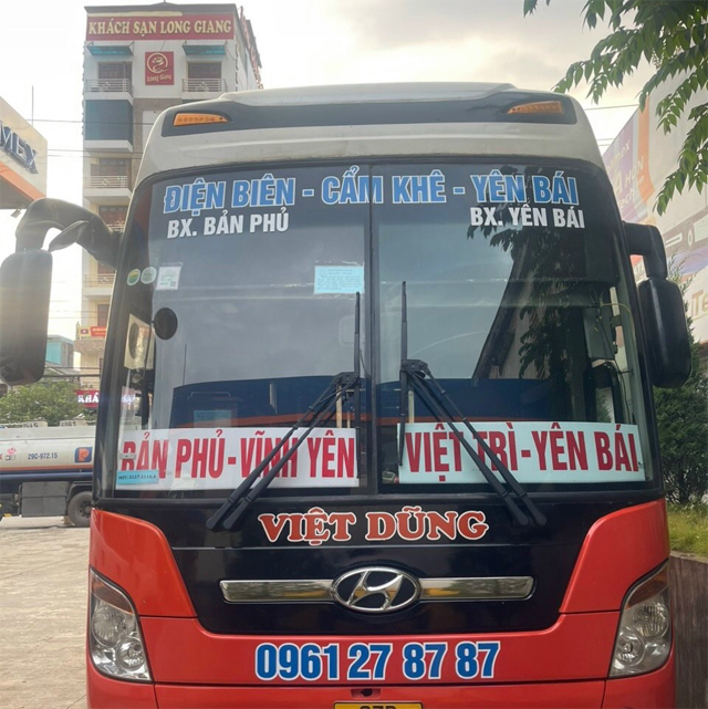 Xe Việt Dũng từ Yên Bái đi Bản Phủ Điện Biên