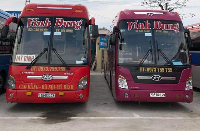 Xe Vĩnh Dung từ Cao Bằng đi Hà Nội (Mỹ Đình, Giáp Bát, Gia Lâm)
