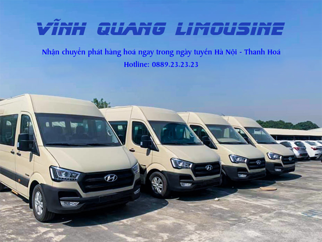 Xe Vĩnh Quang Limousine từ Thanh Hóa đi Hà Nội (Hoàng Mai, Long Biên, Gia Lâm, Mỹ Đình, Nội Bài)
