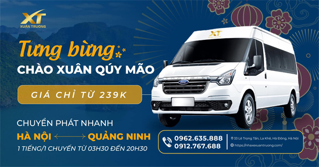 Xe Xuân Trường từ Quảng Ninh đi Hà Nội (Mỹ Đình, Giáp Bát, Gia Lâm, Yên Nghĩa, Bv nội ô, sân bay)