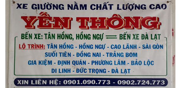 Xe Yến Thông Đồng Tháp đi Đà Lạt