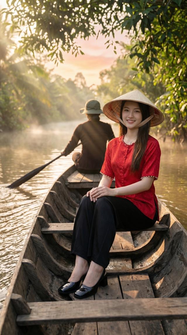 Du khách ngồi xuồng ba lá xuyên rừng tràm Xẻo Quýt